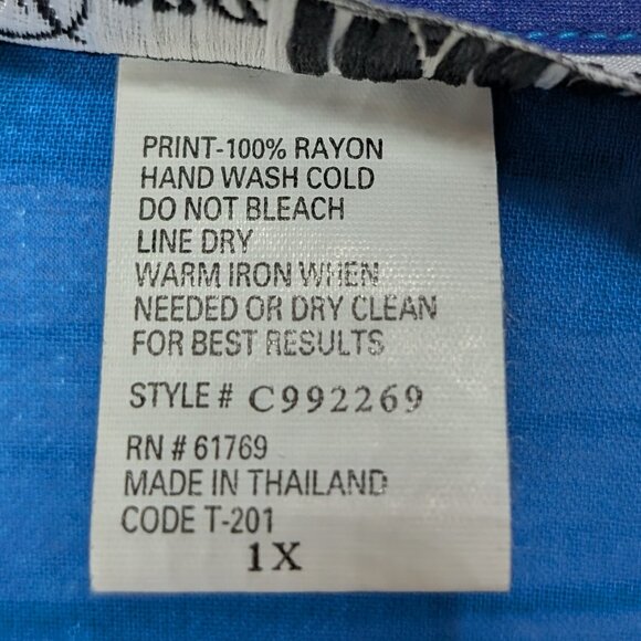 Dera Lauren Blue and Teal Button-Up Blouse and Dress Set Size 1X - Picture 7 of 15